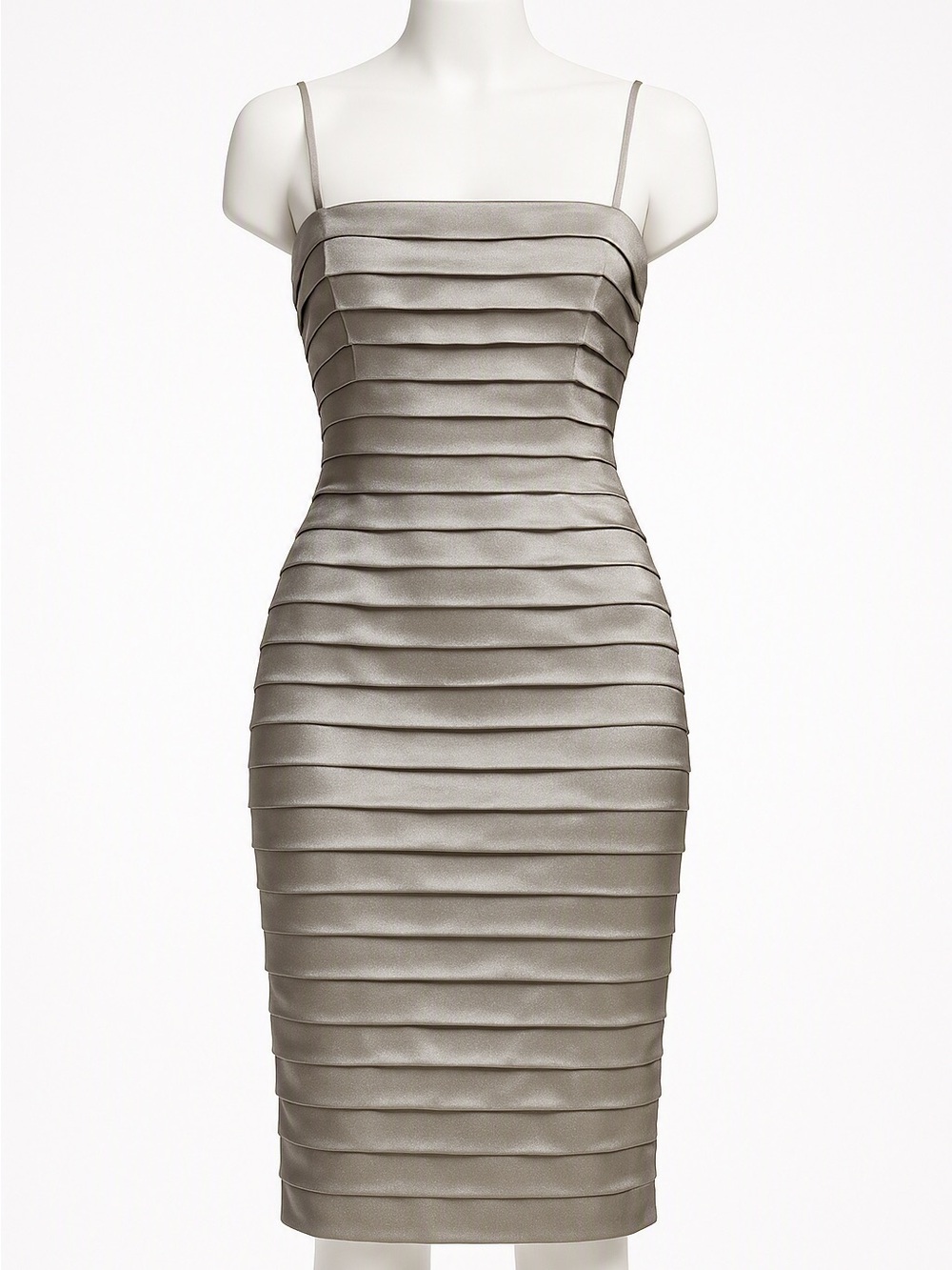 Champagne Satin Bandage Bodycon Dress